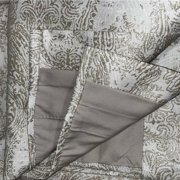 1-NWT CALLISTO HOME GOLD ALL OVER DAMASK  CURTAINS SET OF 2 PANELS SIZE 36”x 96” - Picture 4 of 9